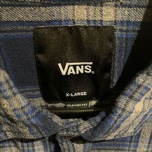 Vans Navy and Gray Plaid Shirt